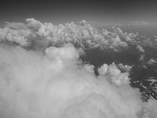 Image showing Black and white Clouds on Alps