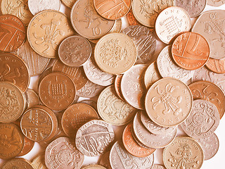 Image showing  Pound coins vintage