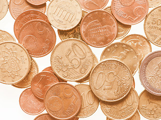 Image showing  Euro coins vintage