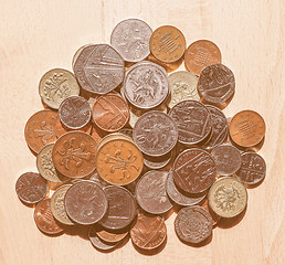 Image showing  Pound coins vintage