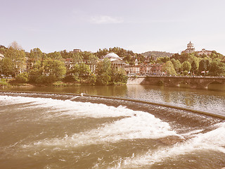 Image showing Retro looking River Po Turin