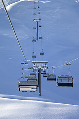 Image showing Chair-lift at early morning