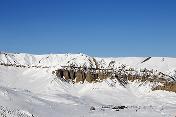 Image showing Winter mountains at sun day