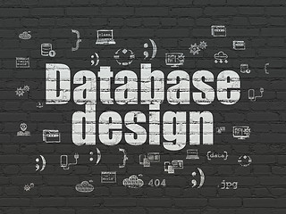 Image showing Database concept: Database Design on wall background