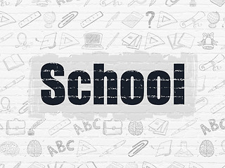 Image showing Studying concept: School on wall background