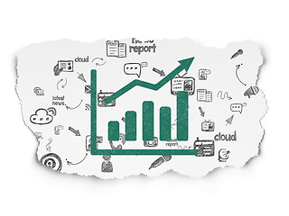 Image showing News concept: Growth Graph on Torn Paper background