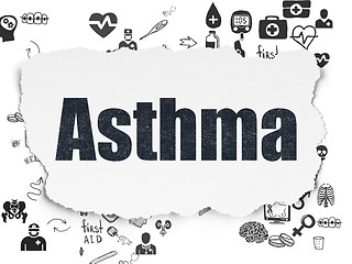 Image showing Health concept: Asthma on Torn Paper background