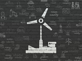 Image showing Manufacuring concept: Windmill on wall background