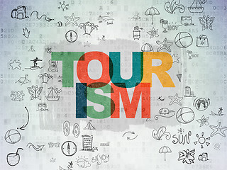 Image showing Vacation concept: Tourism on Digital Paper background