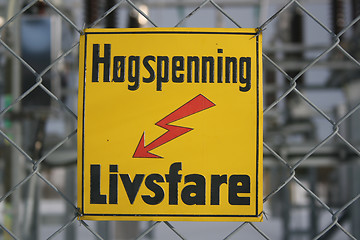 Image showing High voltage sign