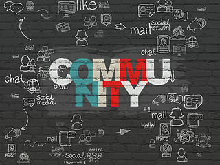 Image showing Social network concept: Community on wall background