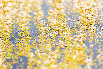 Image showing golden glitter or yellow sequins background