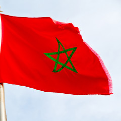 Image showing tunisia  waving flag in the blue sky  colour and wave