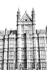 Image showing in london old historical    parliament glass  window    structur