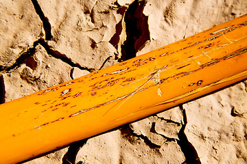 Image showing cracked sand in   africa  abstract macro bark