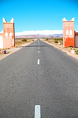 Image showing gate   in todra gorge morocco    village