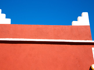 Image showing moroccan old wall and brick red