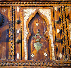 Image showing shell  brown  rusty      morocco in africa the old wood  facade 