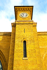 Image showing old architecture in windows and brick exterior    wall