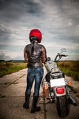 Image showing Biker girl