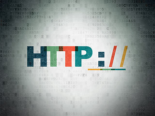 Image showing Web development concept: Http : / / on Digital Paper background
