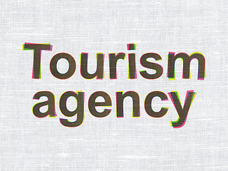 Image showing Vacation concept: Tourism Agency on fabric texture background