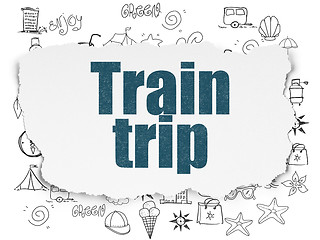 Image showing Tourism concept: Train Trip on Torn Paper background