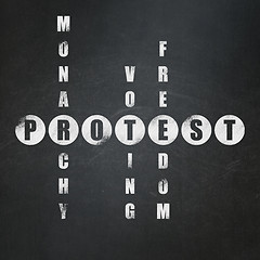 Image showing Politics concept: Protest in Crossword Puzzle