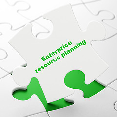 Image showing Business concept: Enterprice Resource Planning on puzzle background