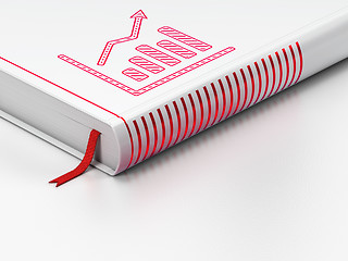 Image showing News concept: closed book, Growth Graph on white background