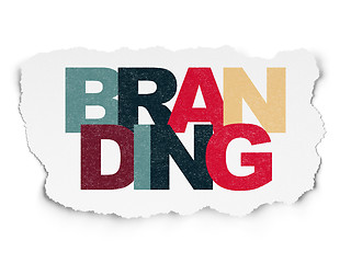 Image showing Marketing concept: Branding on Torn Paper background