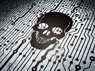 Image showing Healthcare concept: circuit board with Scull