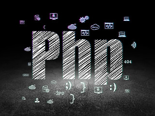 Image showing Database concept: Php in grunge dark room