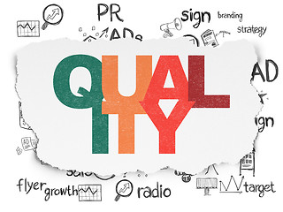 Image showing Marketing concept: Quality on Torn Paper background