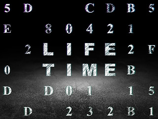 Image showing Timeline concept: Life Time in grunge dark room