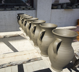 Image showing Pottery drying in the sun