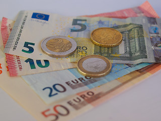 Image showing Euro coins and notes