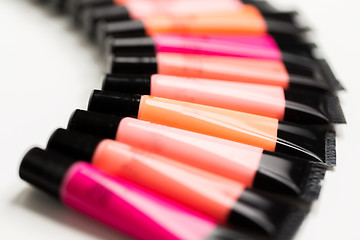 Image showing close up of lip gloss tubes