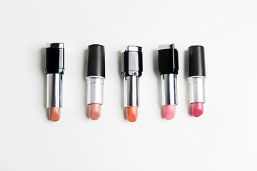 Image showing close up of lipsticks range