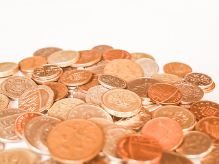 Image showing  Pound coins vintage