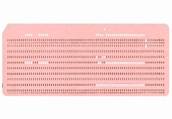 Image showing  Punched card vintage