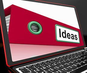 Image showing Ideas File On Laptop Showing Concepts