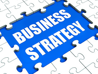 Image showing Business Strategy Shows Plan Thinking or Planning