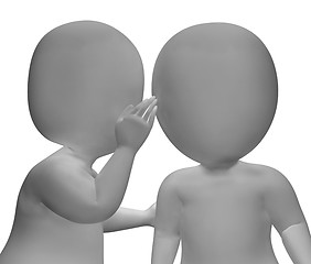 Image showing Whispering Gossip 3d Characters Having Secrets And Blab