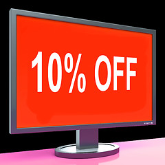 Image showing Ten Percent Off Monitor Means Discount Or Sale Online\r