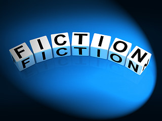 Image showing Fiction Dice Show Fictional Tale Narrative or Novel