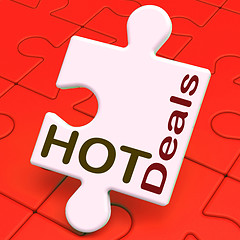 Image showing Hot Deals Puzzle Means Amazing Offer Deal