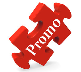 Image showing Promo Puzzle Shows Promotion Promos Discounts And Reductions