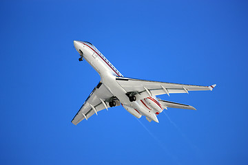 Image showing Aeroplane on a blue background