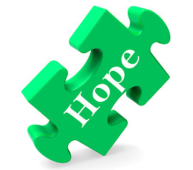 Image showing Hope Jigsaw Shows Hoping Hopeful Wishing Or Wishful